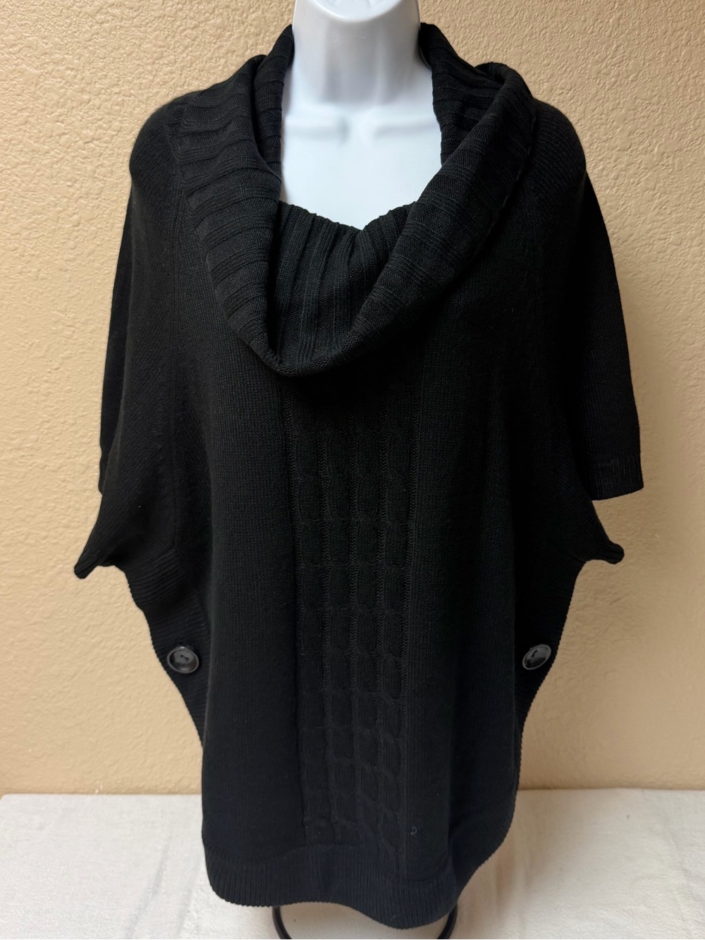 4/$20 The Limited Black Cowl Neck Knit Poncho Sweater